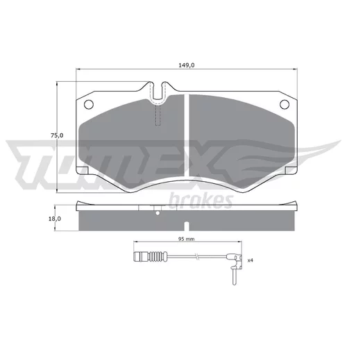 Sada brzdových platničiek kotúčovej brzdy TOMEX Brakes TX 10-202