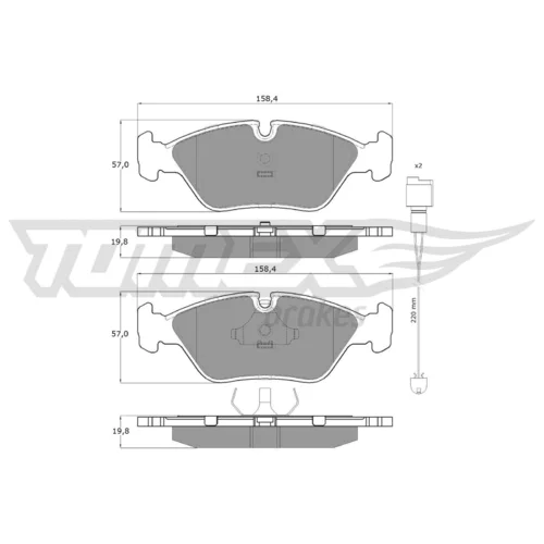 Sada brzdových platničiek kotúčovej brzdy TOMEX Brakes TX 11-291