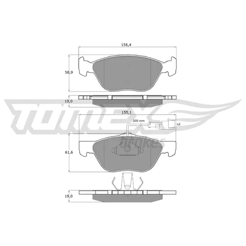 Sada brzdových platničiek kotúčovej brzdy TOMEX Brakes TX 11-84