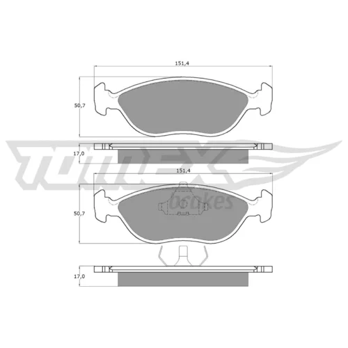 Sada brzdových platničiek kotúčovej brzdy TOMEX Brakes TX 13-98