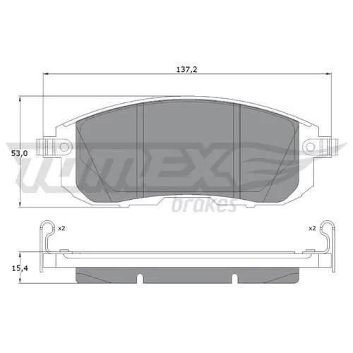 Sada brzdových platničiek kotúčovej brzdy TOMEX Brakes TX 17-561