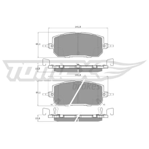 Sada brzdových platničiek kotúčovej brzdy TOMEX Brakes TX 60-28