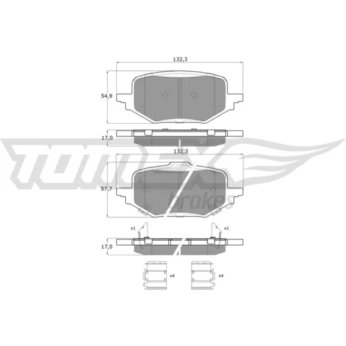 Sada brzdových platničiek kotúčovej brzdy TOMEX Brakes TX 61-12