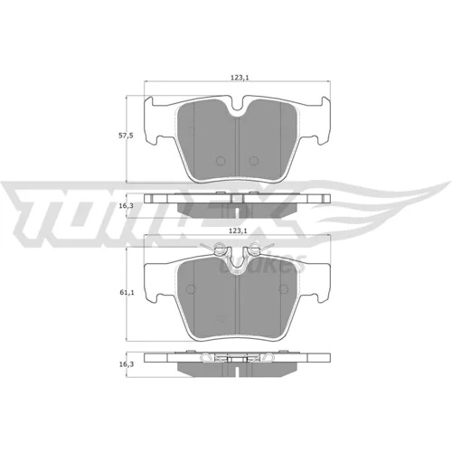 Sada brzdových platničiek kotúčovej brzdy TOMEX Brakes TX 61-17