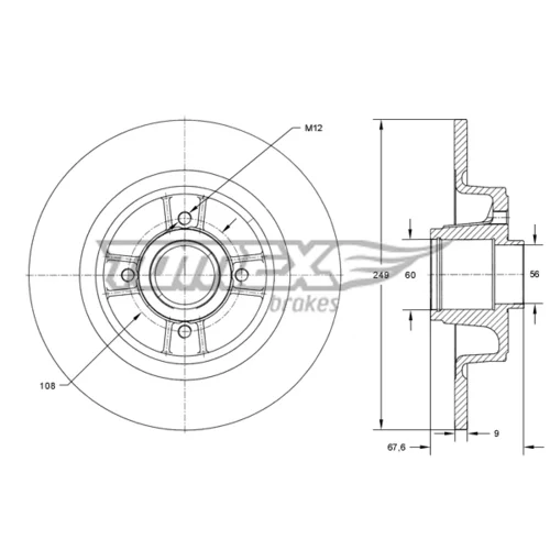 Brzdový kotúč TOMEX Brakes TX 71-811