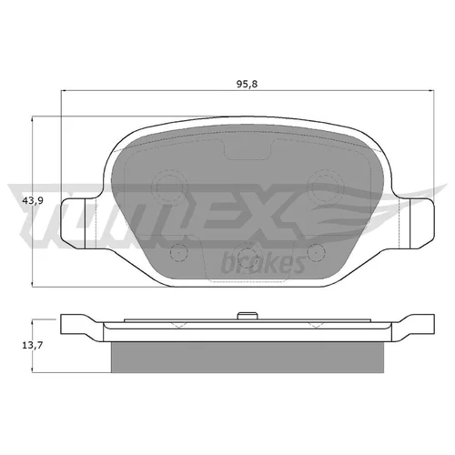 Sada brzdových platničiek kotúčovej brzdy TOMEX Brakes TX 12-701