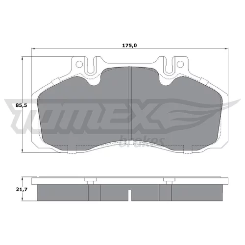 Sada brzdových platničiek kotúčovej brzdy TOMEX Brakes TX 12-881
