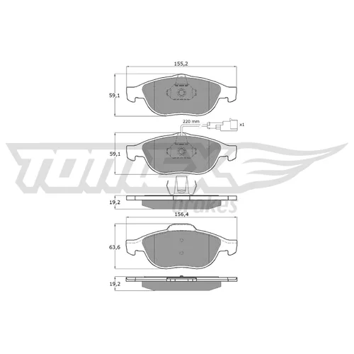 Sada brzdových platničiek kotúčovej brzdy TX 13-10 (TOMEX Brakes)