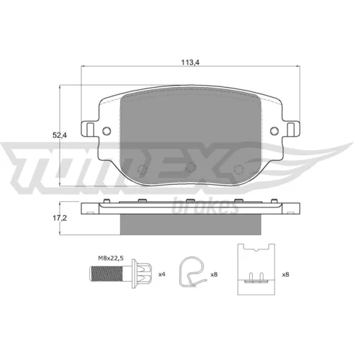 Sada brzdových platničiek kotúčovej brzdy TOMEX Brakes TX 60-89