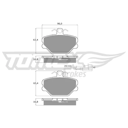 Sada brzdových platničiek kotúčovej brzdy TOMEX Brakes TX 10-392
