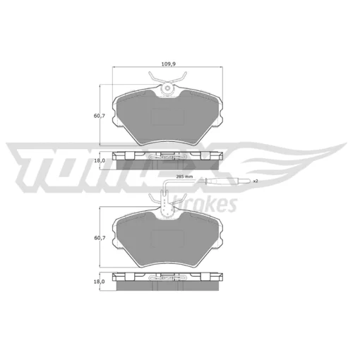 Sada brzdových platničiek kotúčovej brzdy TOMEX Brakes TX 11-93