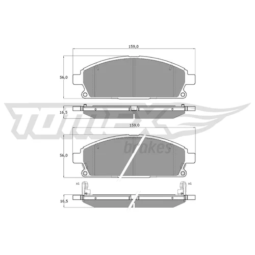 Sada brzdových platničiek kotúčovej brzdy TOMEX Brakes TX 14-20