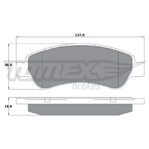 Sada brzdových platničiek kotúčovej brzdy TOMEX Brakes TX 14-411
