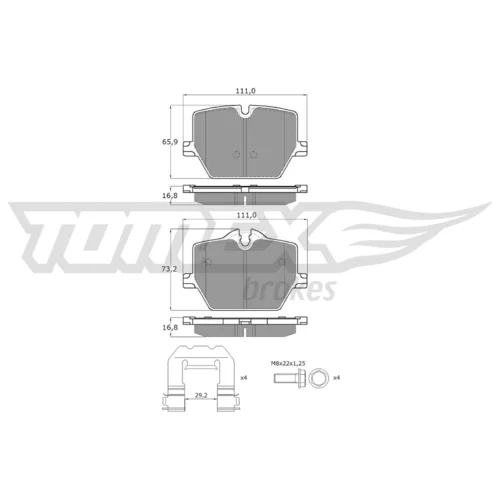 Sada brzdových platničiek kotúčovej brzdy TOMEX Brakes TX 60-36