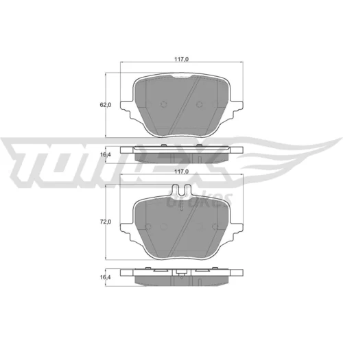 Sada brzdových platničiek kotúčovej brzdy TOMEX Brakes TX 61-16
