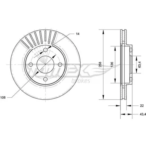 Brzdový kotúč TOMEX Brakes TX 70-13