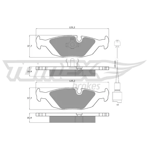 Sada brzdových platničiek kotúčovej brzdy TOMEX Brakes TX 11-301