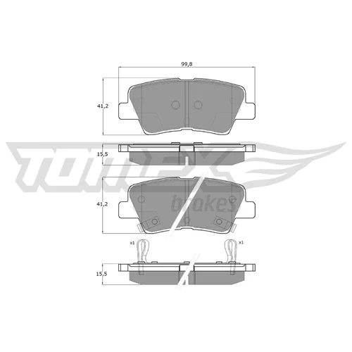 Sada brzdových platničiek kotúčovej brzdy TOMEX Brakes TX 17-69
