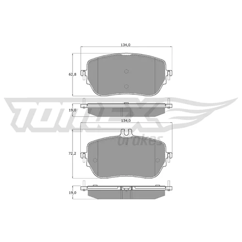 Sada brzdových platničiek kotúčovej brzdy TOMEX Brakes TX 19-90