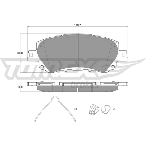 Sada brzdových platničiek kotúčovej brzdy TOMEX Brakes TX 60-92