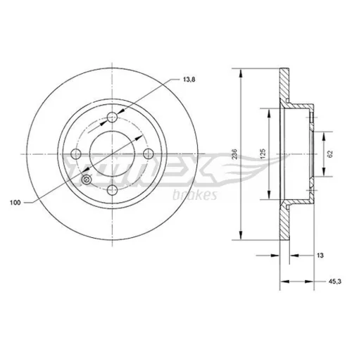Brzdový kotúč TX 70-41 (TOMEX Brakes)