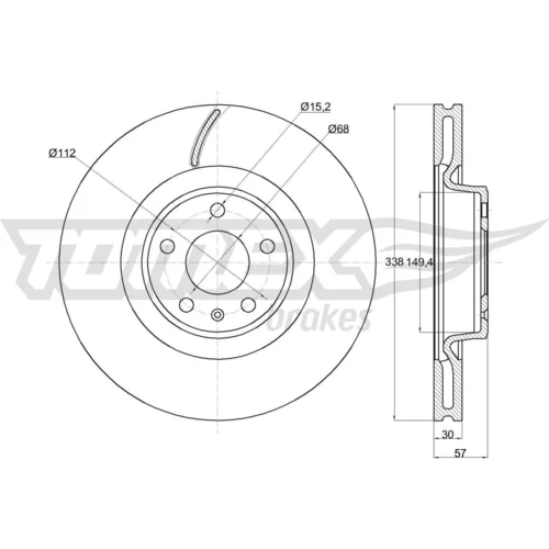 Brzdový kotúč TOMEX Brakes TX 74-19