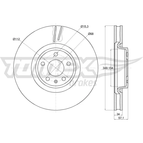 Brzdový kotúč TOMEX Brakes TX 74-22