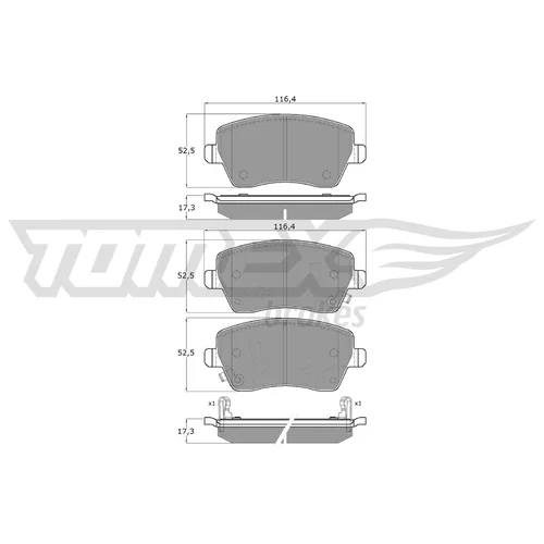 Sada brzdových platničiek kotúčovej brzdy TOMEX Brakes TX 14-161
