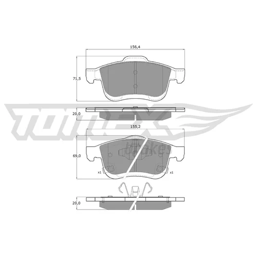 Sada brzdových platničiek kotúčovej brzdy TX 15-251 (TOMEX Brakes)