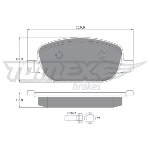 Sada brzdových platničiek kotúčovej brzdy TOMEX Brakes TX 17-70
