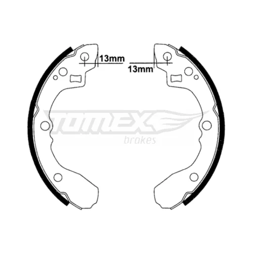 Sada brzdových čeľustí TOMEX Brakes TX 22-33