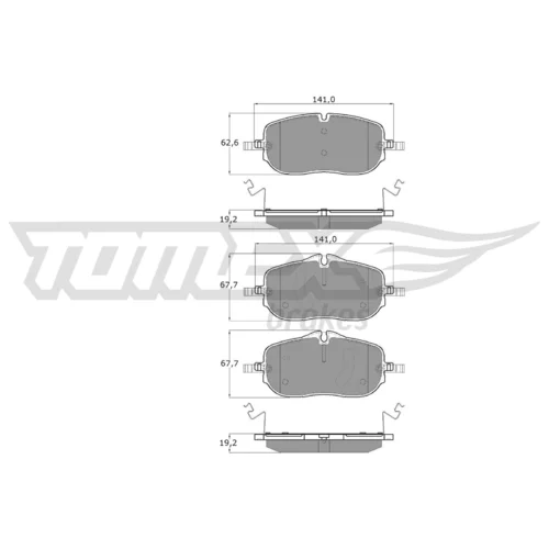 Sada brzdových platničiek kotúčovej brzdy TOMEX Brakes TX 60-72