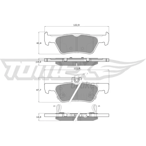 Sada brzdových platničiek kotúčovej brzdy TOMEX Brakes TX 60-88
