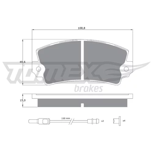 Sada brzdových platničiek kotúčovej brzdy TOMEX Brakes TX 10-431