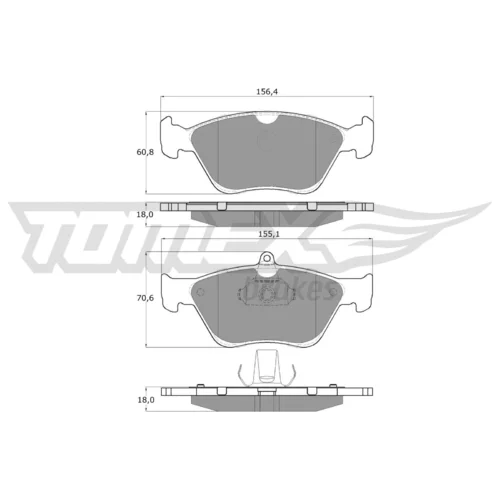 Sada brzdových platničiek kotúčovej brzdy TOMEX Brakes TX 11-88