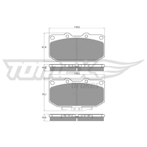 Sada brzdových platničiek kotúčovej brzdy TOMEX Brakes TX 16-07