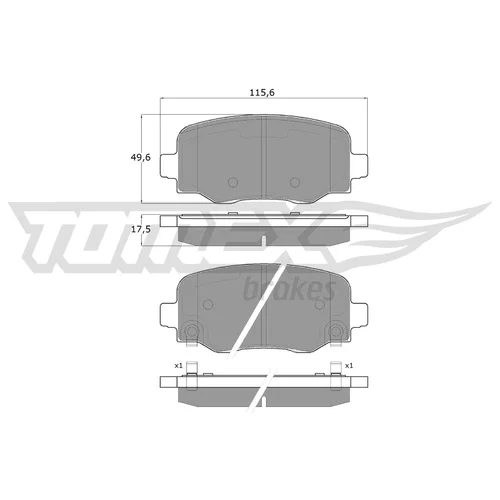 Sada brzdových platničiek kotúčovej brzdy TOMEX Brakes TX 18-19