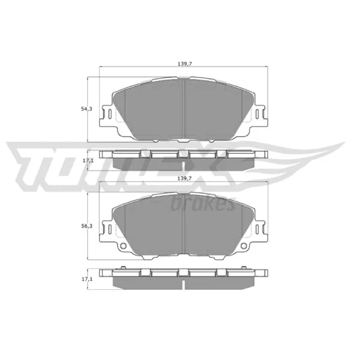 Sada brzdových platničiek kotúčovej brzdy TOMEX Brakes TX 60-71