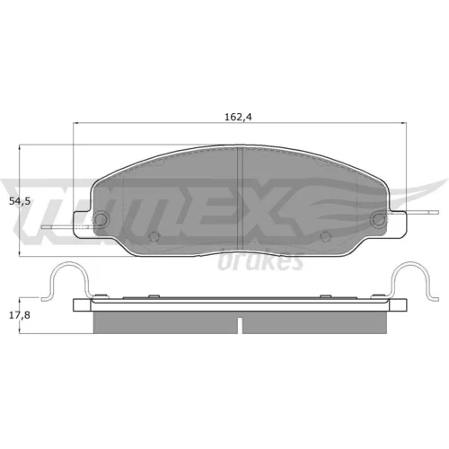 Sada brzdových platničiek kotúčovej brzdy TOMEX Brakes TX 60-87
