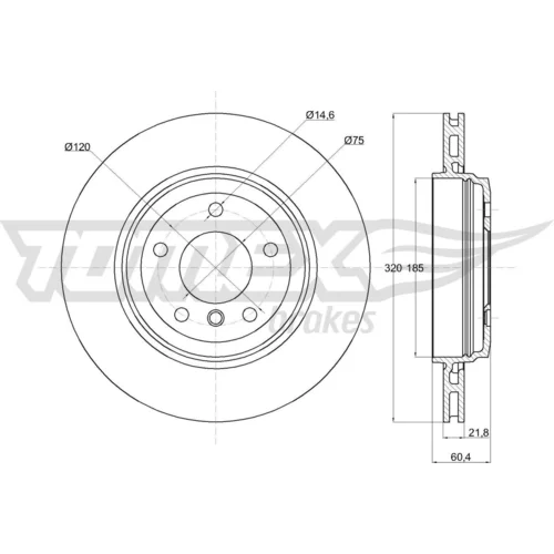 Brzdový kotúč TOMEX Brakes TX 74-32