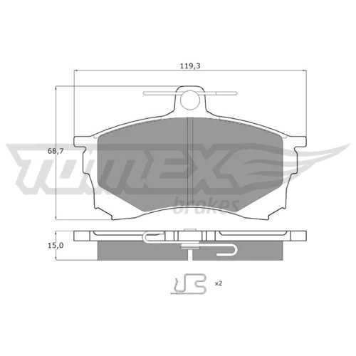 Sada brzdových platničiek kotúčovej brzdy TOMEX Brakes TX 11-53