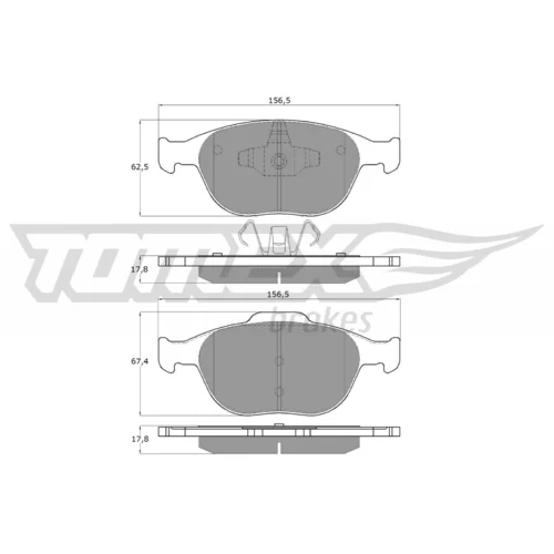 Sada brzdových platničiek kotúčovej brzdy TX 14-49 (TOMEX Brakes)