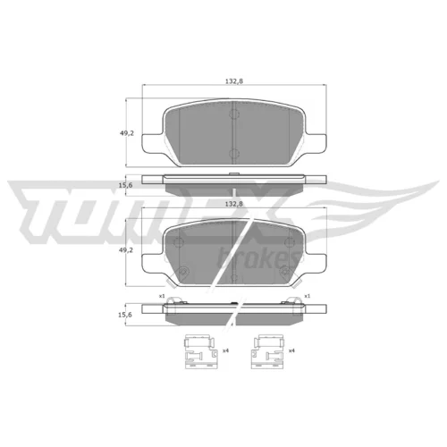 Sada brzdových platničiek kotúčovej brzdy TOMEX Brakes TX 60-60