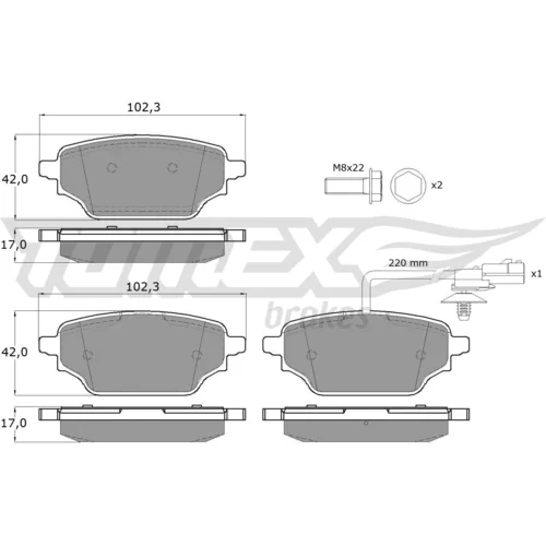 Sada brzdových platničiek kotúčovej brzdy TOMEX Brakes TX 60-661
