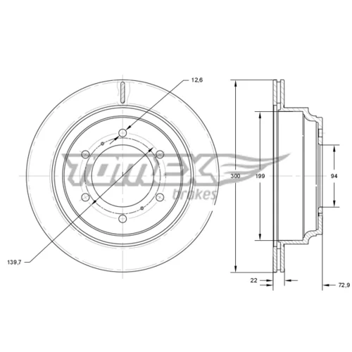 Brzdový kotúč TOMEX Brakes TX 73-88
