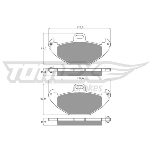 Sada brzdových platničiek kotúčovej brzdy TOMEX Brakes TX 12-38