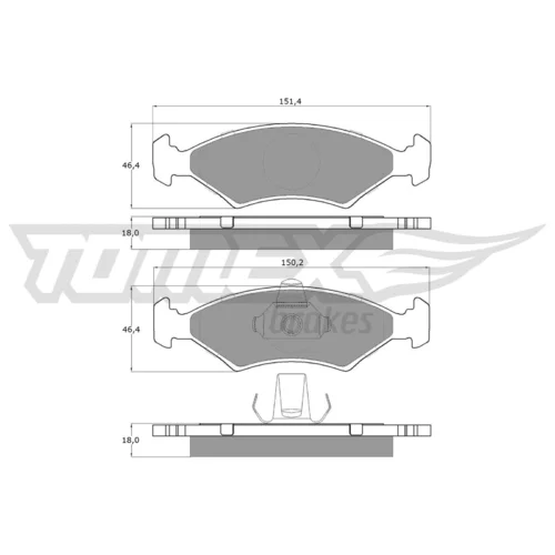 Sada brzdových platničiek kotúčovej brzdy TOMEX Brakes TX 12-52