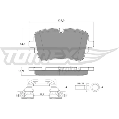 Sada brzdových platničiek kotúčovej brzdy TOMEX Brakes TX 18-241