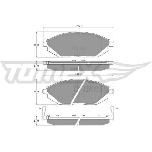 Sada brzdových platničiek kotúčovej brzdy TOMEX Brakes TX 60-96