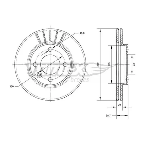 Brzdový kotúč TOMEX Brakes TX 70-46